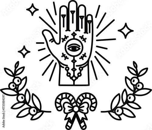 A hand with an eye in the middle of it