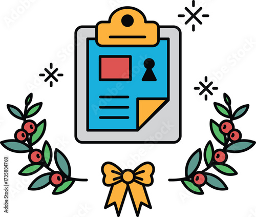 A clipboard with a person on it