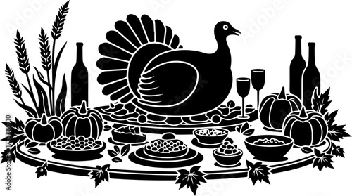 Thanksgiving Feast Harvest Illustration