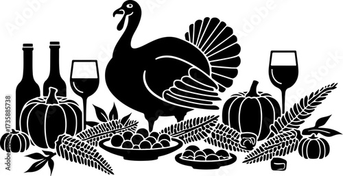 Thanksgiving Feast Harvest Illustration
