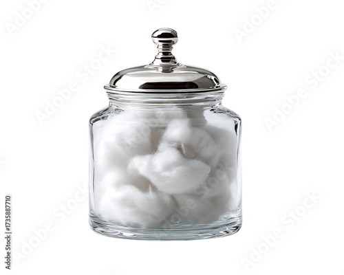 Cotton jar isolated on white 