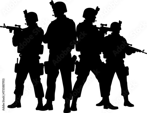 Elite Tactical Squad Silhouette