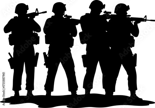Elite Tactical Squad Silhouette