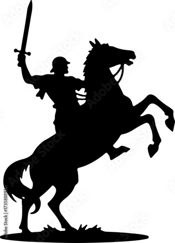 Winged Cavalry Warrior Silhouette