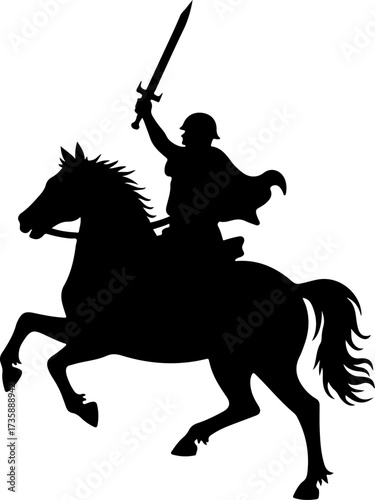 Winged Cavalry Warrior Silhouette