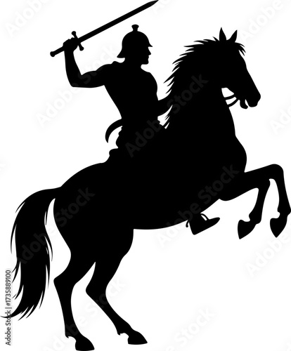 Winged Cavalry Warrior Silhouette