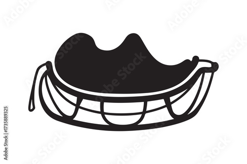 Traditional Bedouin Camel Saddle Seat Silhouette Icon Vector for Arabian Travel Desert and Cultural Designs