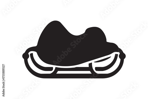 Traditional Bedouin Camel Saddle Seat Silhouette Icon Vector for Arabian Travel Desert and Cultural Designs