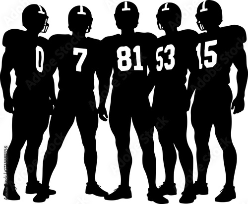 American Football Warriors: Fearless on the Field" group Man Bector Bundle