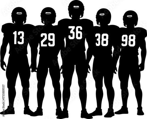 American Football Warriors: Fearless on the Field" group Man Bector Bundle