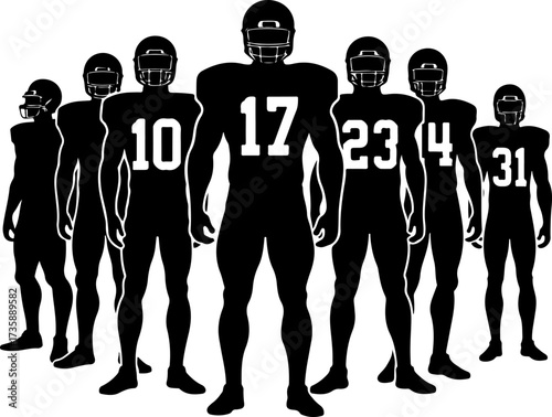 American Football Warriors: Fearless on the Field" group Man Bector Bundle