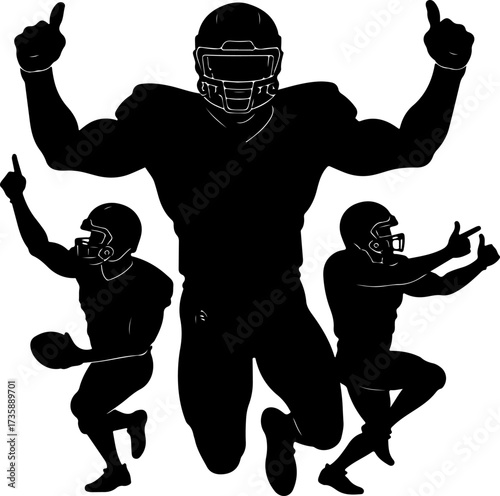 American Football Warriors: Fearless on the Field" group Man Bector Bundle