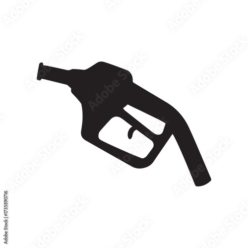 Fuel Pump Nozzle Icon Silhouette for Energy Transportation and Service Station Designs