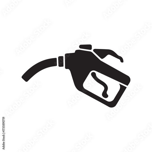 Fuel Pump Nozzle Icon Silhouette for Energy Transportation and Service Station Designs