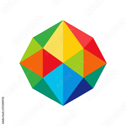Colorful Mosaic Polygon Vector Logo Element on White Free Download Colorful Mosaic Polygon Vector Logo Element on White - GFXLoad