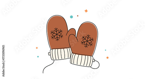 Winter mittens with snowflakes for cozy hands.