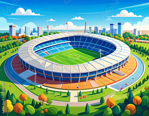 vector art football stadium