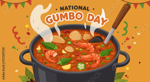 National gumbo day vector illustration, day