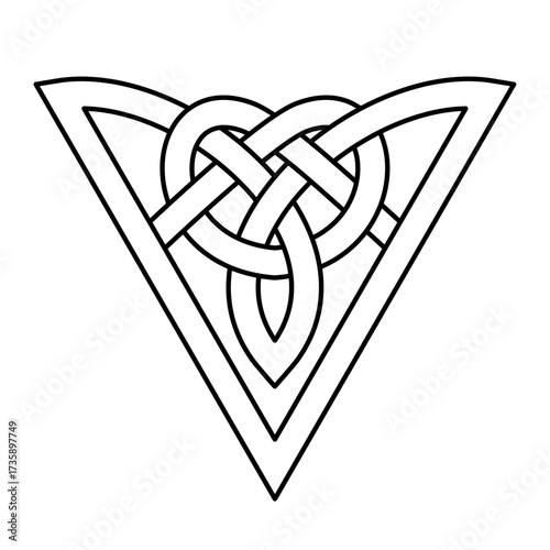 Ornamental Celtic Triangle – Black and White Vector