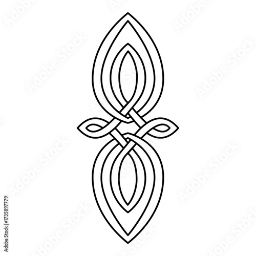 Vertical Celtic Knot Symbol – Intricate Interlaced Design Vector