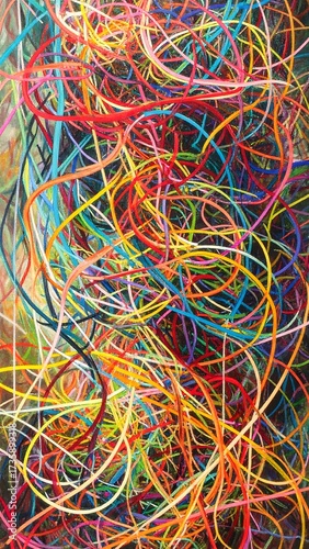 Wallpaper Mural Abstract colorful tangled threads Torontodigital.ca