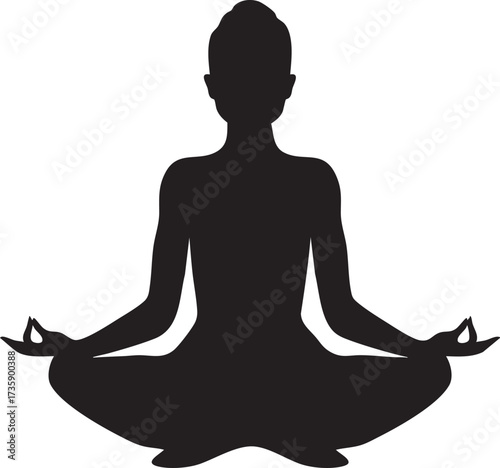 Yoga meditation silhouette, lotus pose