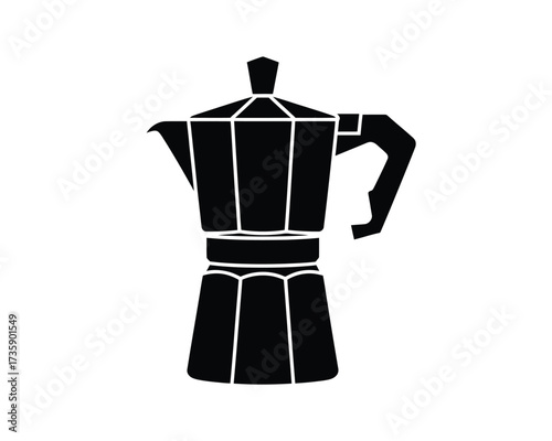 Black silhouette moka pot coffee maker vector illustration for eps format scalable graphic design silhouette vector illustration white background