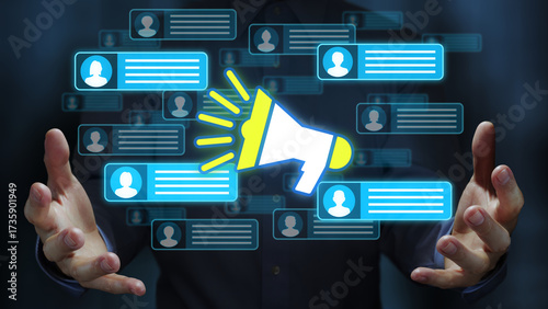 Принти на полотні Viral marketing and social media strategy