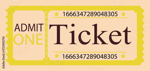 Vintage cute orange retro ticket