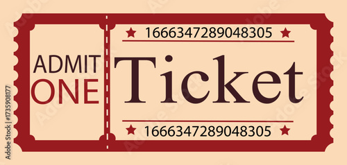 Vintage cute orange retro ticket