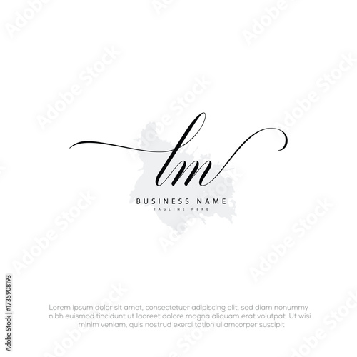 lm initial handwritten signature monogram logo