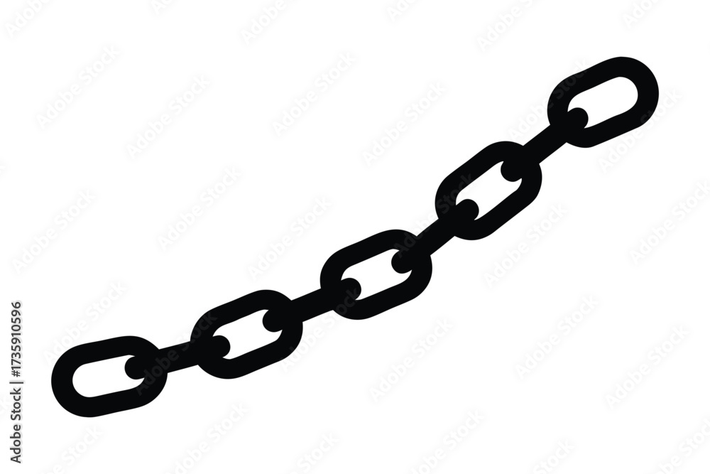 Fototapeta premium Chain silhouette vector, Metal chain, Chain shape silhouette