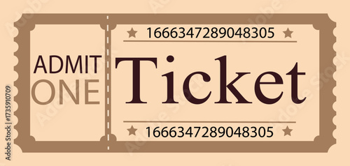 Vintage cute orange retro ticket