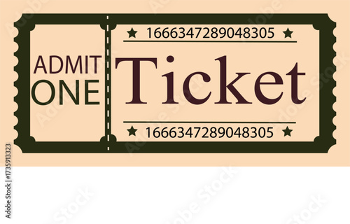Vintage cute orange retro ticket