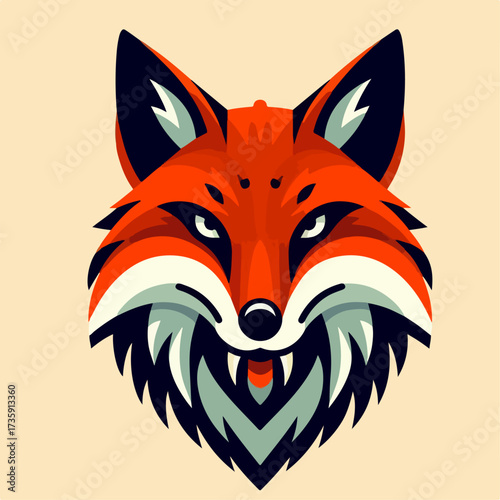flat illustration of fox head
