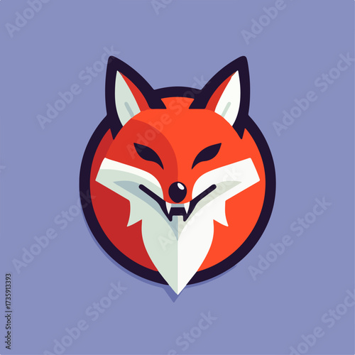 flat illustration of fox head