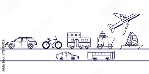Vector illustration of factory and construction site with crane and vehicles