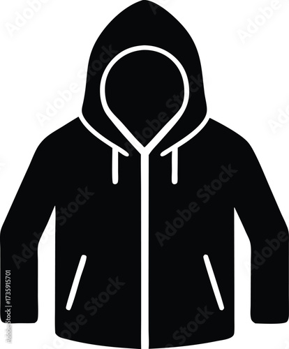 Hooded Jacket Vector Icon.