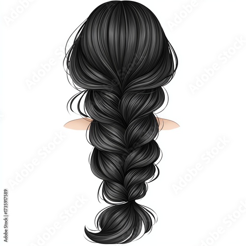 a woman's long, intricately braided black hair, the perfect illustration of a beautiful hairstyle