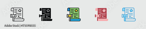 Certificate Multiple Style Icon