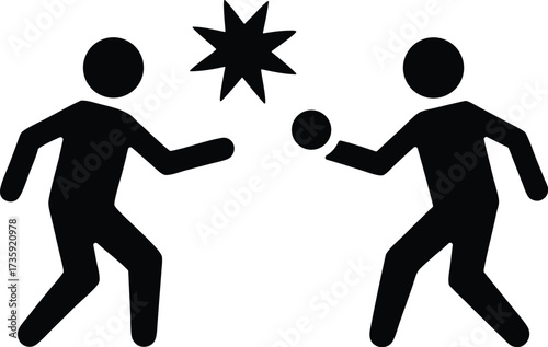 Snowball Fight Vector Icon.