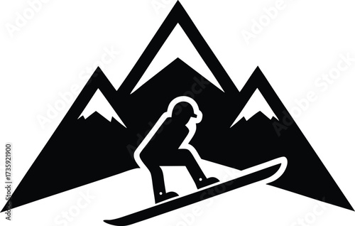 Snowboarding Vector Icon.
