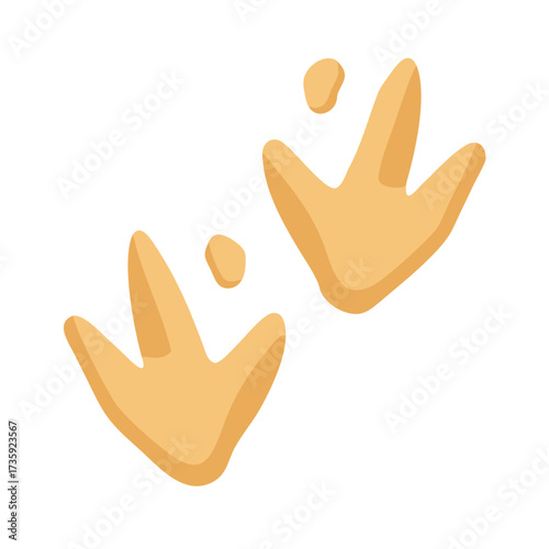 Dinosaur Footprint Fossil Prehistoric Track Flat Simple Vector Icon