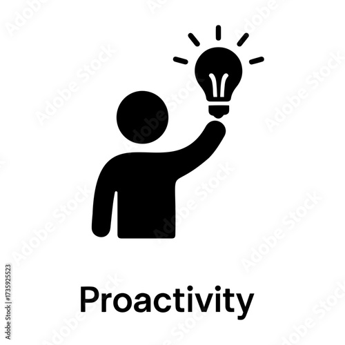 Customer assessment icon vector Person holding a lightbulb above their head signifying a bright idea moment