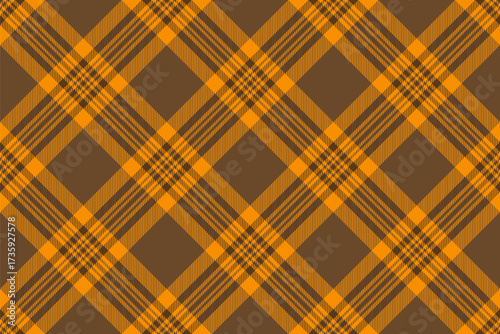 Vibrant orange and brown plaid pattern, perfect for autumnal designs.  This seamless texture offers a rustic yet modern feel, ideal for backgrounds, textiles, or packaging.