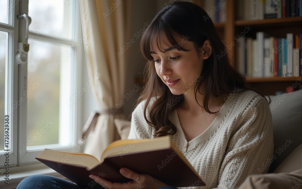 Fototapeta premium mother reading a book. High quality