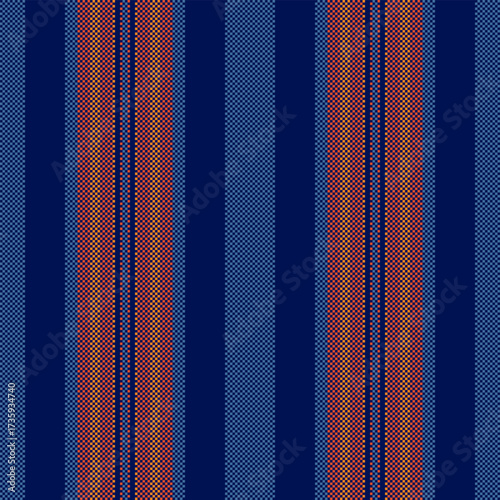 Retro stripe pattern. Perfect background for textiles, fashion, wallpaper, or wrapping. Design with blue, orange  yellow. Classic, clean style.