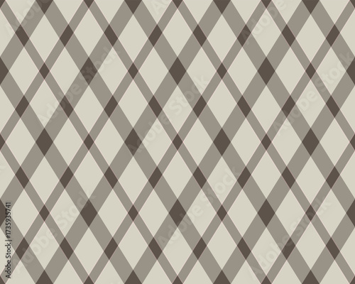 Argyle pattern of geometric rhombus. Harlequin check wallpaper design. Classic diamond shaped textile material for web background, print fabric clothing, sweater, wrapping paper, gift card, invitation