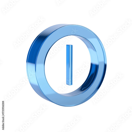 Free Download 3d glass blue icon of modern on/off button   - GFXLoad