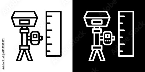Geodetic Icon Of Flat Black And White Style Vector  